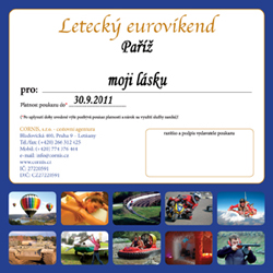 Letecké eurovíkendy - dárkový poukaz